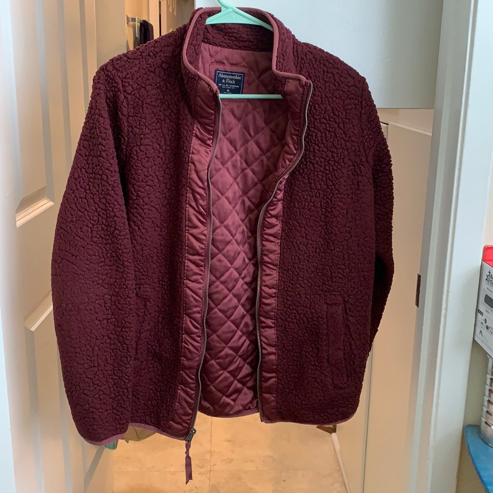 Maroon Sherpa zip up